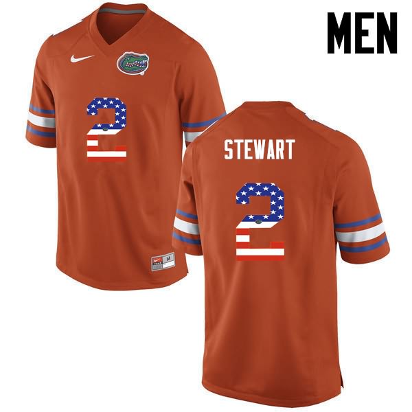 Men's NCAA Florida Gators Brad Stewart #2 Stitched Authentic USA Flag Fashion Nike Orange College Football Jersey FAM4465TX